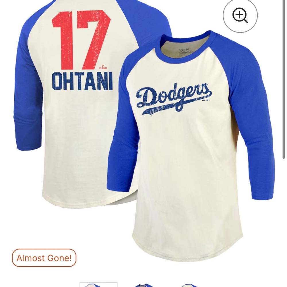 Vintage Majestic Threads Shohei Ohtani Cream Los Angeles Dodgers - Picture 7 of 9